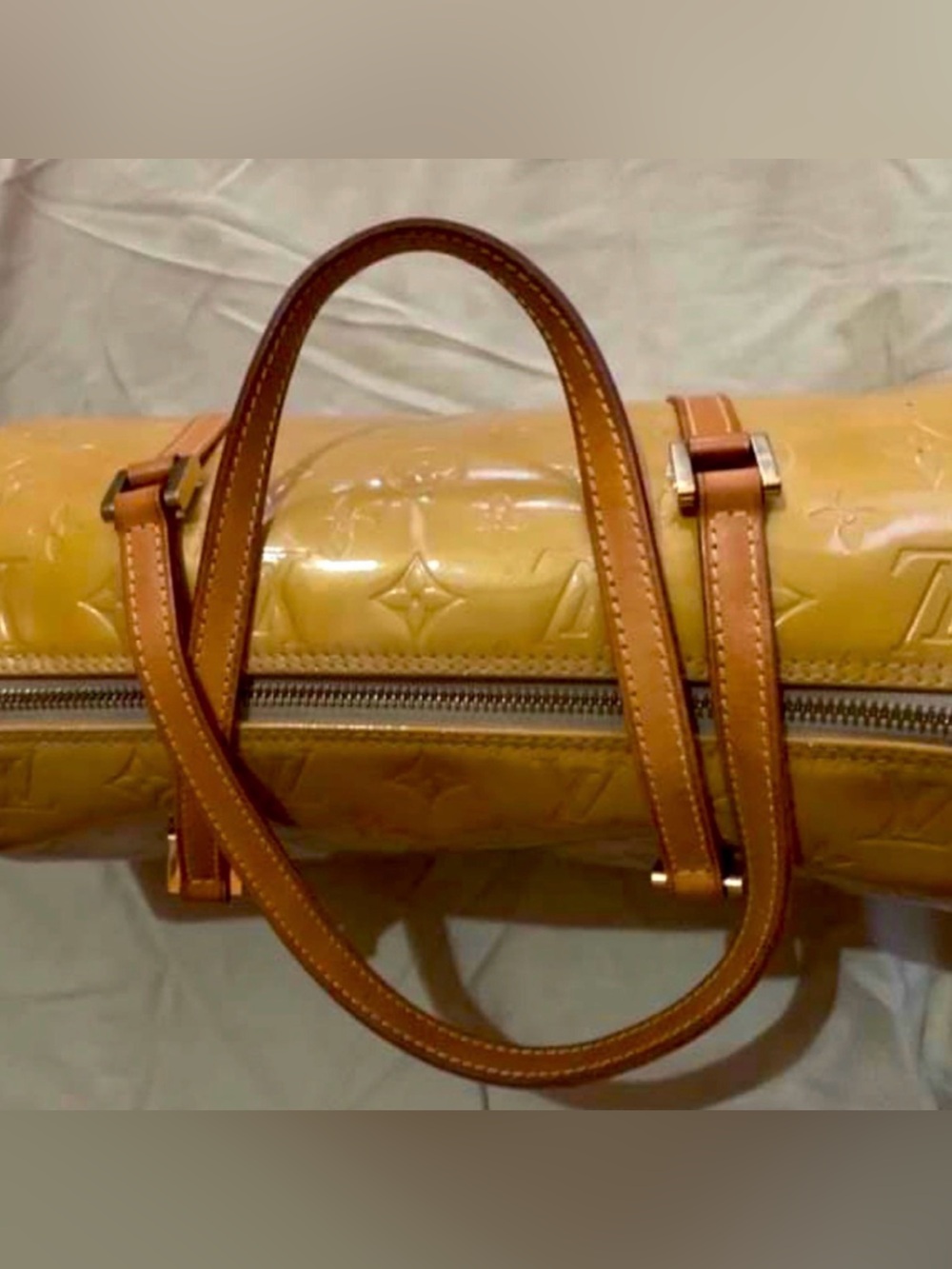 Y2K Louis Vuitton Vachetta patent leather with Tan Leather Straps